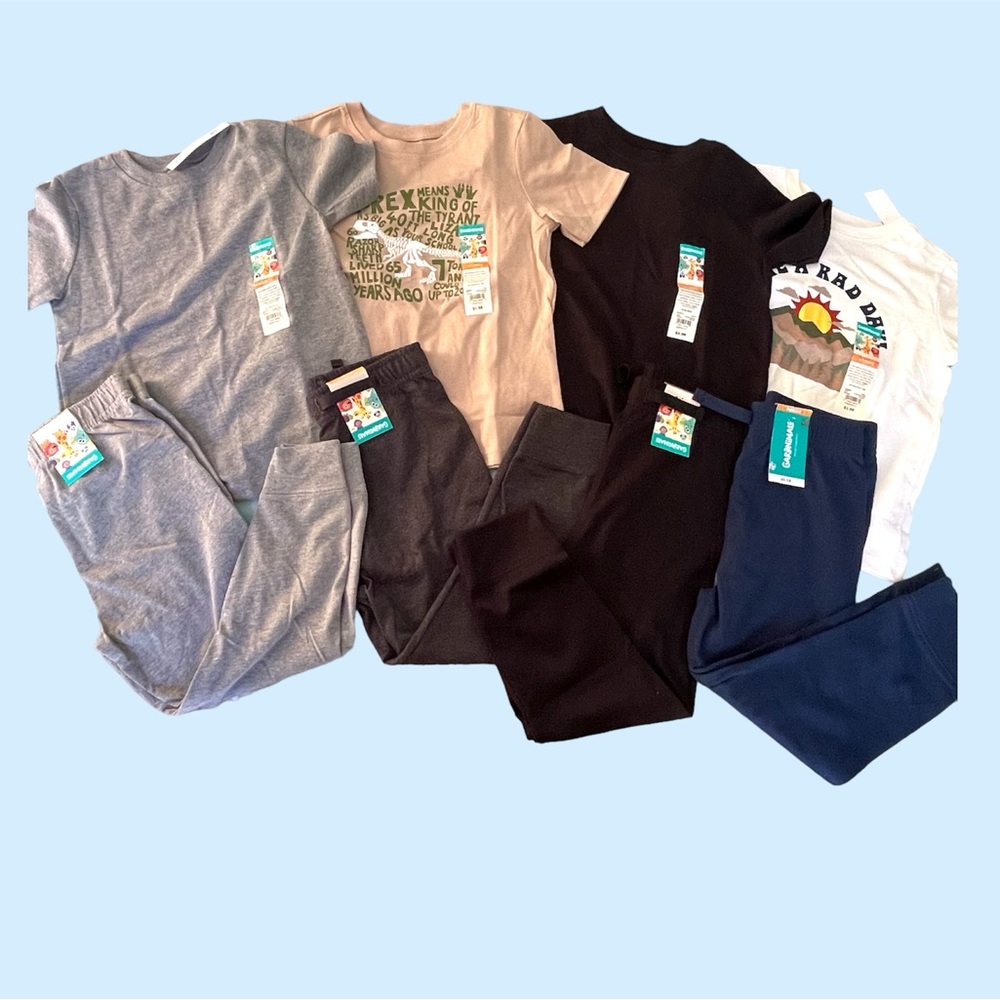 NWT GARANiMAIS® Boys 5t 8 piece clothing lot- 4 T-shirts & 4 pants
